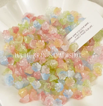 [Lily of the Valley] Glazed Semi-Transparent Multicolor Lily Flower Candy Series Beaded Bracelet DIY Materials for Car Charms