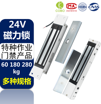 DC24V Electromagnetic Lock Magnetic Lock 180/280kg Single Door Surface/Mounted with Feedback Door Magnetic Signal Unlock