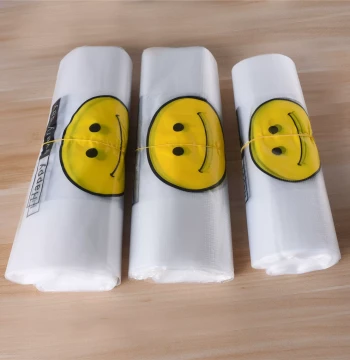 Plastic Vest Bags Smiley Face Design for Supermarkets