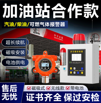Wireless Magnetic Combustible Gas Detector Alarm for Gas Stations – Sound and Light Explosion-Proof Diesel and Gasoline Concentration Monitor