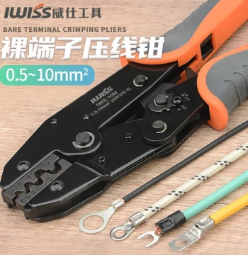 IWISS C45 SC Open-Barrel Copper Lug Crimping Pliers for Bare and Pre-Insulated Terminals