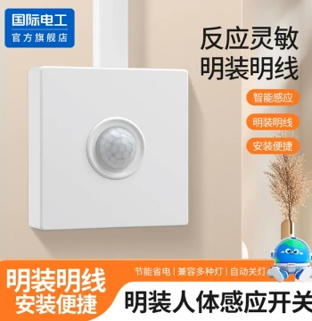 Surface-Mount PIR Motion Sensor Switch 220V, Light-Activated Infrared Sensor for Hallways with Smart Delay (Lights Off When People Leave)