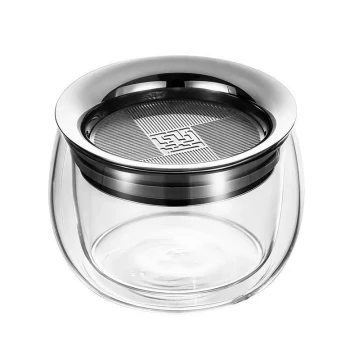 2026 Lazy Tea Brewing Gadget - New Double-Layer Glass Teapot, Heat-Resistant Handcrafted Solo Tea Set