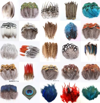 Feather DIY Craft Materials and Jewelry Accessories, Including Pheasant Feathers, Duck Feathers, Cat Teaser Materials, Dream Netting, and Peacock Blue Sequins