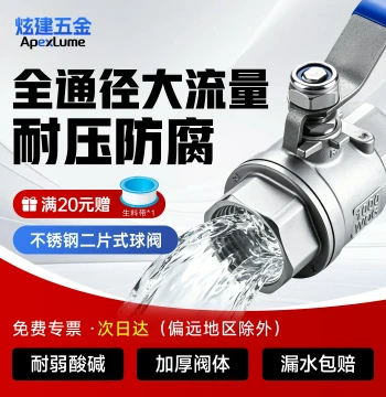 304 Stainless Steel Ball Valve Two-Piece Type Thickened High-Pressure Threaded Internal Thread Valve Switch 4/8 Inch DN15 25