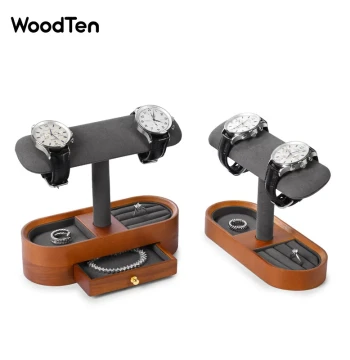 Mushi Solid Wood Watch Display Stand, Premium Wristwatch and Bracelet Showcase, Jewelry Storage and Display Prop