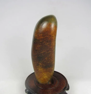 Hetian Jade Seed Material 349g Fine Double-Sided Tiger Skin Green Jade Seed Raw Material Small Ornament