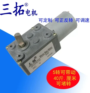 Santuo Motor GW370 12V 24V Worm Gear Reduction Motor, DC Motor with Hall Encoder