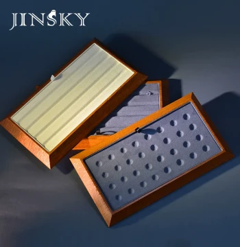 JINSKY Jewelry Tray, Gemstone Display Plate, Wood Grain Diamond Loose Stone Cultural Play Gem Storage Tray, Round Bead Inspection Plate
