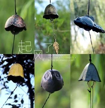 Yiduoyu Healing Gift, Southern Japanese Style Cast Iron Prayer Wind Chime, Clear Metal Tone Hanging Ornament, Retro Pendant
