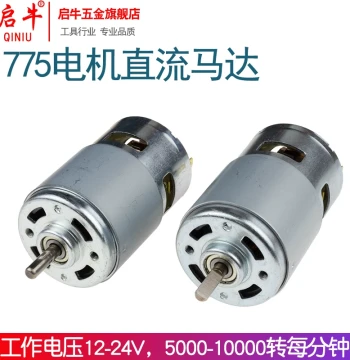 775/795/895 Front & Rear Dual Ball Bearing Motor with Round/D-Shaft, Cooling Fan, High Torque 12-24V DC Motor
