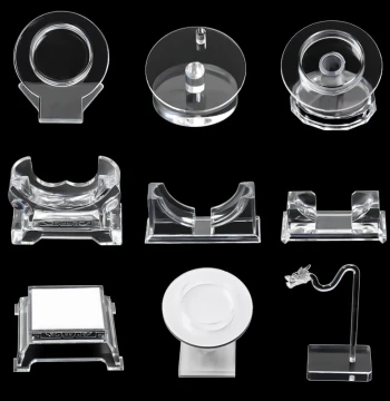 Acrylic Bracelet Display Stand: Clear Crystal, Jade, and Jewelry Holder for Beaded Bracelets and Bangles with Base Support