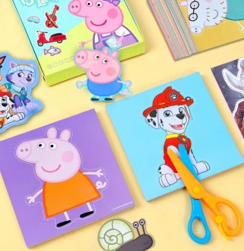 Paw Patrol Paper Cutting for Kids, Handicraft for Kindergarten, Ages 2-3 Baby Beginner, Peppa Pig Ultraman Educational Toys