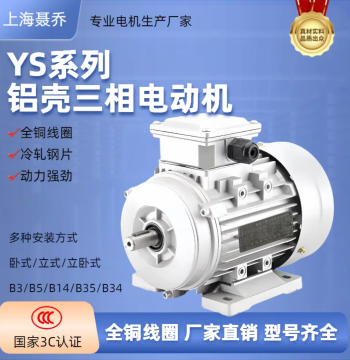 YS Aluminum Housing Motor 380V Pure Copper 0.37/0.55/0.75/1.1/1.5/2.2KW Three-Phase Asynchronous Motor