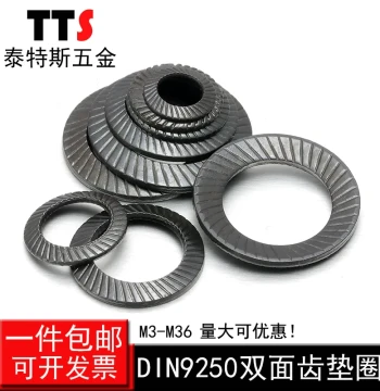 304 Stainless Steel Double-Tooth Locking Washer Anti-Loosening Washer Non-Slip Disc Spring Self-Locking Shim 65Mn Disc Spring
