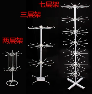 Display Rack for Socks, Scarves, Hats, Gloves, Masks, and Lipstick; Rotating Floor Stand with Wheels for Street Vendors