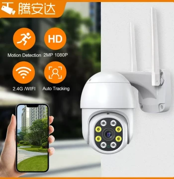 Outdoor 360-Degree Panoramic Wireless WiFi Home Security Camera with Mobile Remote Access, HD Night Vision Dome Camera