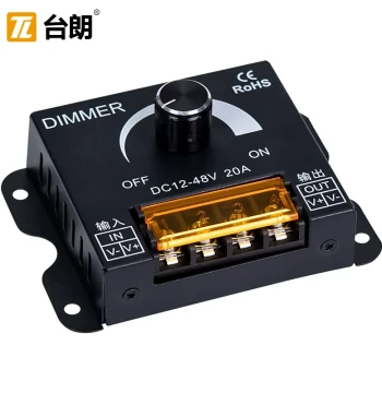 LED Dimmer for Low Voltage 30V/36V/48V Light Strips, Bars, Light Boxes, and Luminous Letters, Stepless Brightness Controller for 12V/24V