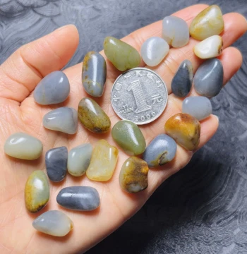 Xinjiang Hetian Jade Seed Material Raw Stone, Genuine Skin and Seed, Green Jade, Blue-and-White Jade, Green-White Jade, White Jade, Natural Hetian Jade