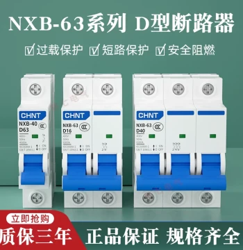 CHINT NXB-63 Miniature Circuit Breaker 2P 3P Air Switch DZ47 Power Type-D Electric Switch dz158-125