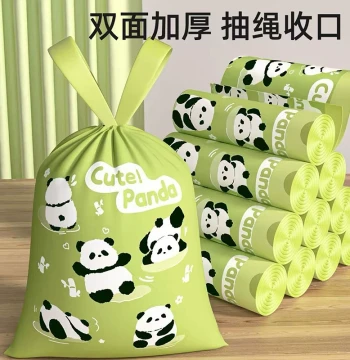 Printed Bear Garbage Bags Large Thickened Handle Tear-Free