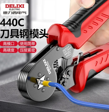 Delixi Electric Crimping Pliers for Wiring Terminals, Tubular and Pin-Type Cold Pressure Crimping Tool, Wire Clamping Pliers for Electricians