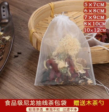 100pcs Food-Grade Nylon Tea Bags, Disposable Tea Infuser Bags, Flower Tea Filter Bags, Tea Strainers