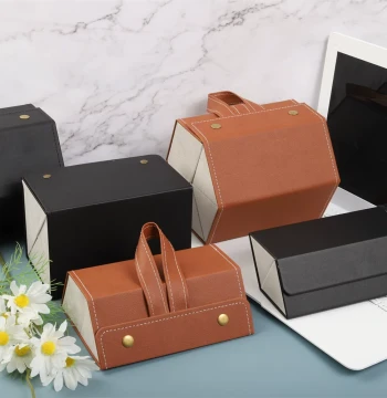 Leather Multi-Compartment Glasses Case: Ultra-Light, Large Capacity, Portable, Crush-Resistant, Foldable Storage for Multiple Sunglasses and Shades
