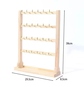Keychain Display Stand Solid Wood with Hooks Jewelry Display Stand Small Ornament Hanging Rack Hook Earring Display Stand Bracelet