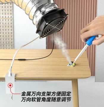 Industrial Fume Extractor Soldering Smoke Exhaust Fan Small with Stand Soldering Fume Extraction Iron Welding Smoke Suction and Blowing Dual Use