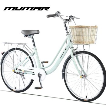 Mumar Women's Bicycle 24/26 Inch, City Commuter Lady Retro Bike for Students, Men and Women