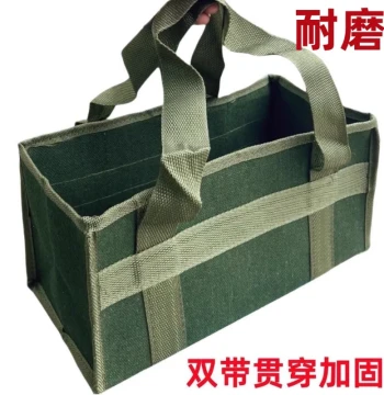 Canvas Tool Bag Wear-Resistant Large Capacity Hardware Tool Storage Bag Carpenter Electrician Handheld Labor Protection Bag Sturdy Tote