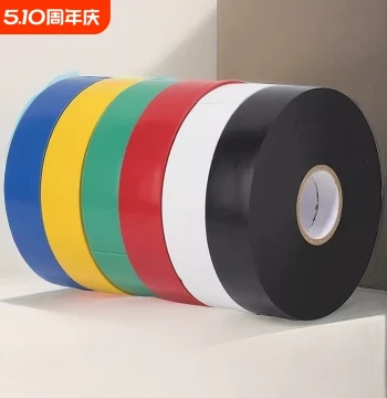 Electrical Insulation Tape: Flame-Retardant Wire Tape in Red, Yellow, Blue, Green, Black, and White; High-Temperature Resistant, High-Adhesion PVC Waterproof Tape, Wide Roll for Wholesale