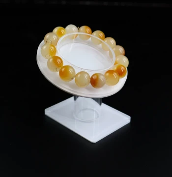 Jadeite Jade Bangle and Bracelet Display Stand, Organic Glass/Acrylic Jewelry Prop for Handchain Display
