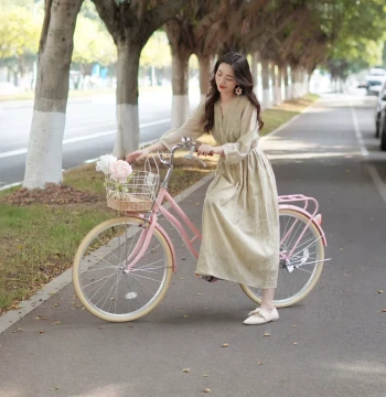 Newsplus Women's Commuter Bicycle Adult Single Speed Japanese Style Retro Step-Through Labor-Saving Work Bike