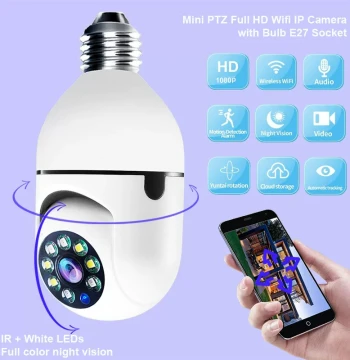 Light Bulb Socket Day/Night Full Color Smart Tracking Two-Way Audio Remote Viewing No Network 4G Surveillance Camera Domestic E-commerce