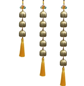 Creative Chinese Style Pure Copper Bell Wind Chime Home Indoor Shop Hanging Ornament 1-12 Bells Customizable Quantity