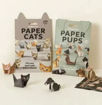 Geometric Origami Cats, Dogs, and Dinosaurs Creative Hands-On DIY Semi-Finished 3D Children's Folding Animal Origami