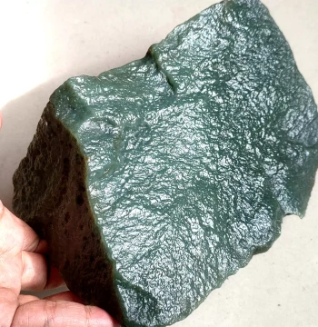 5.2 jin Xinjiang Hetian Green Jade Gobi Material Raw Stone Blue Tone Date Plum Green Large Piece Jewelry Grade Ornament No Structure