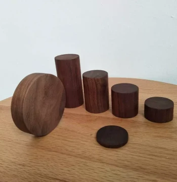 Black Walnut DIY Cylindrical Wood Block Model Base Round Head Pieces Sofa Foot Pad High Raw Material Handmade Solid Wood