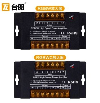 LED Dimmer Synchronizer Amplifier for RGBWC Dual Color Temperature and Tri-Color Light Strips/Bars Controller 5V 12V 24V