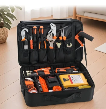 Large Capacity Thickened Partitioned Canvas Tool Bag - Dedicated Electrician Multifunctional Handheld Tool Pouch