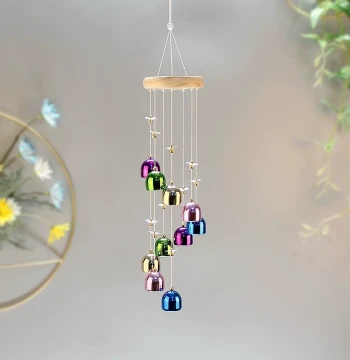 Modern Minimalist Metal Wind Chime, Creative Colorful Lucky Ornament for Shop and Bedroom