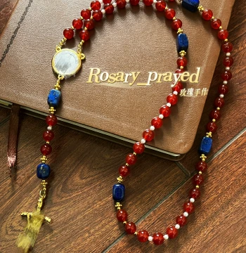 Natural Stone Red Agate Rose Prayer Beads Niche Design Sense Hot-Selling Accessory