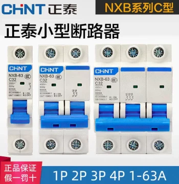 CHNT DZ47 Circuit Breaker, NXB-63 Home Air Switch, 1P/2P/3P Type C, 10A/16A/20A/32A/63A