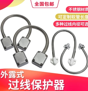 Wire Protection Device Stainless Steel Anti-Pinch Wire Conduit Network Cable Wire Guard Hose Metal Spring Access Control Wire Passer