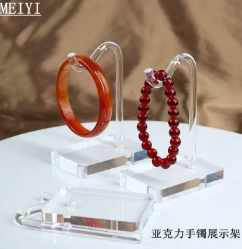 Jewelry Jadeite Bangle Bracelet Display Stand, Acrylic Jewelry Buddhist Beads Pendant Storage Props
