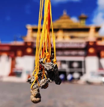 Tibetan Guru Rinpoche Heaven-Descending Vajra Fire Rain Stone Natural Stone Drilled Strung Pendant