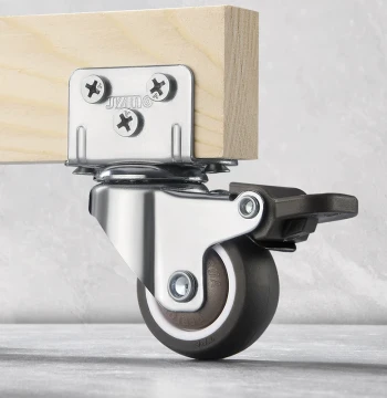 L-Type Universal Caster Flower Stand Table Moving Wheel Roller Silent Caster Baby Bed Clamp Plate Pulley