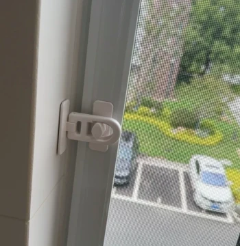 90-Degree Right-Angle Sliding Door Lock Latch No-Drilling Kitchen Glass Door Bolt Screen Window Fixed Clip Safety Lock